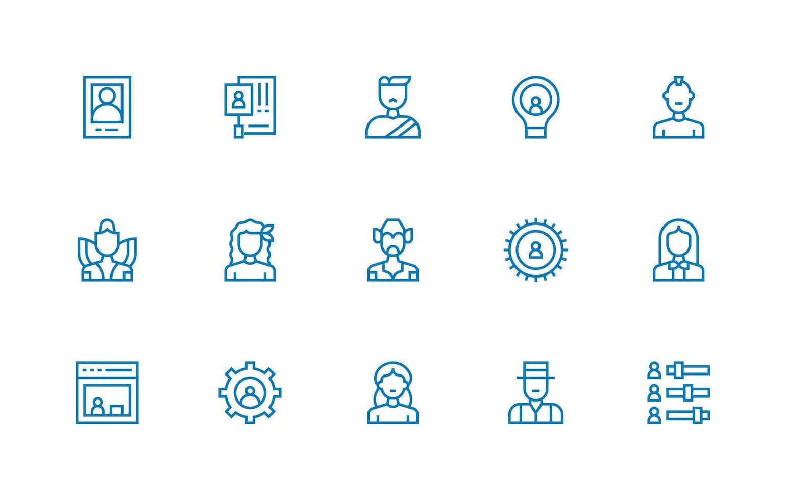 15 Icons for User in Regular Line Format User Interface Icons for Digital Products vector