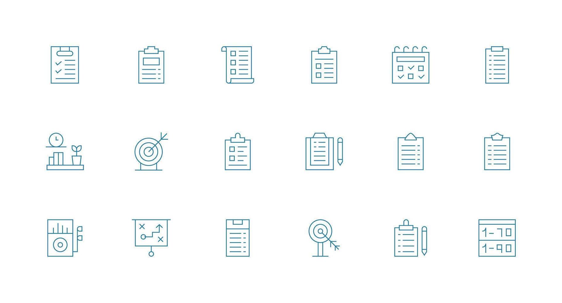 Minimal Line Style Goals Icons with 18 Vectors Dashboard Icon Series