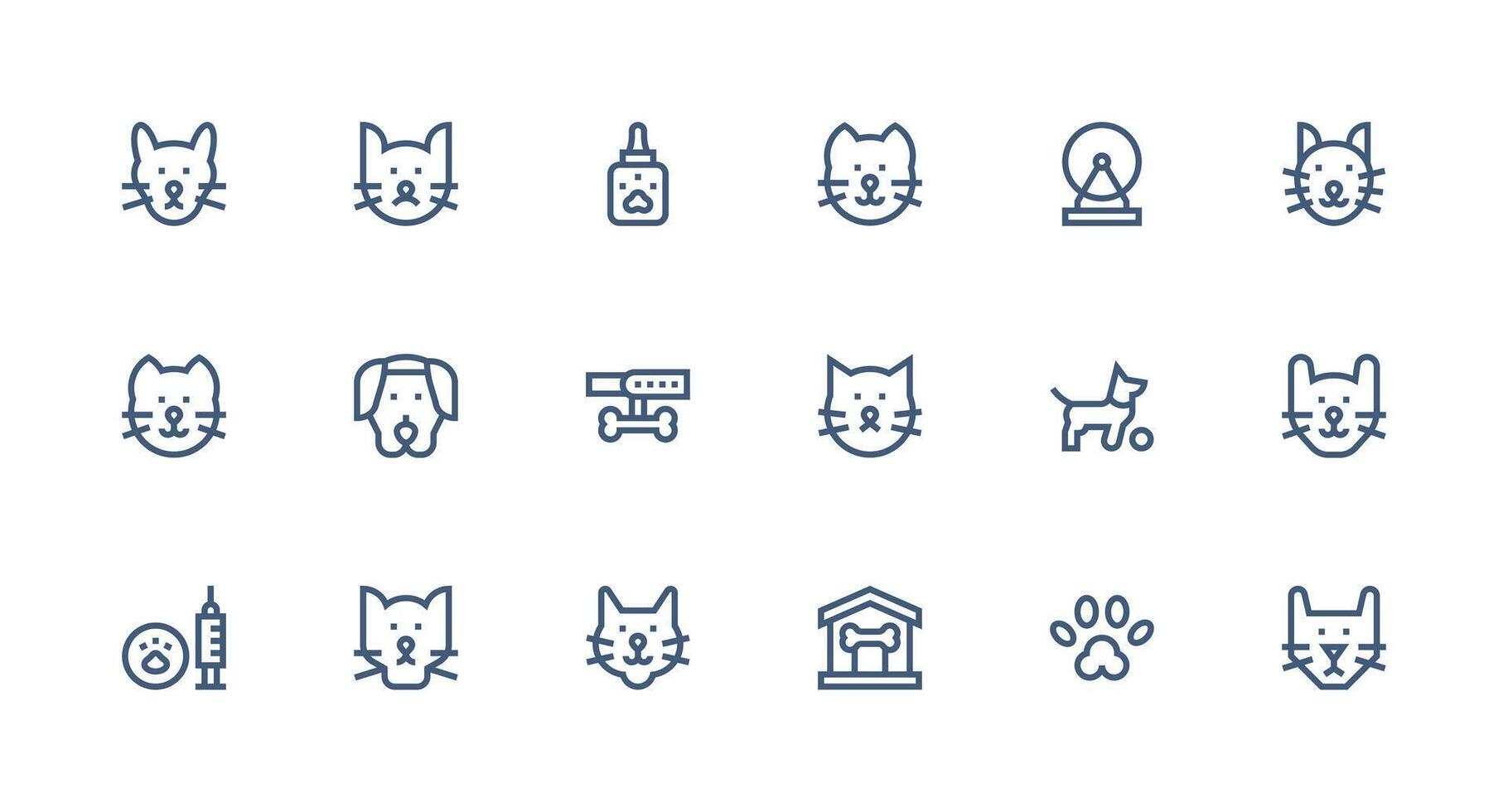 18 Icons for Pet Care in Strong Stroke Line Format Neatly Designed Icons for Web Platforms vector