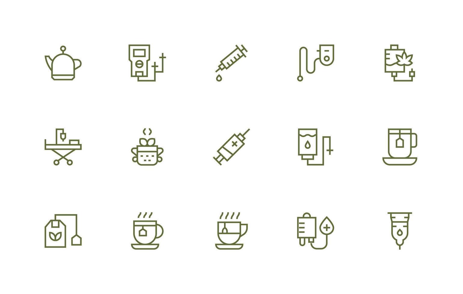 Infusion Icon Set with 15 Regular Line Graphics Neat Icon Set vector