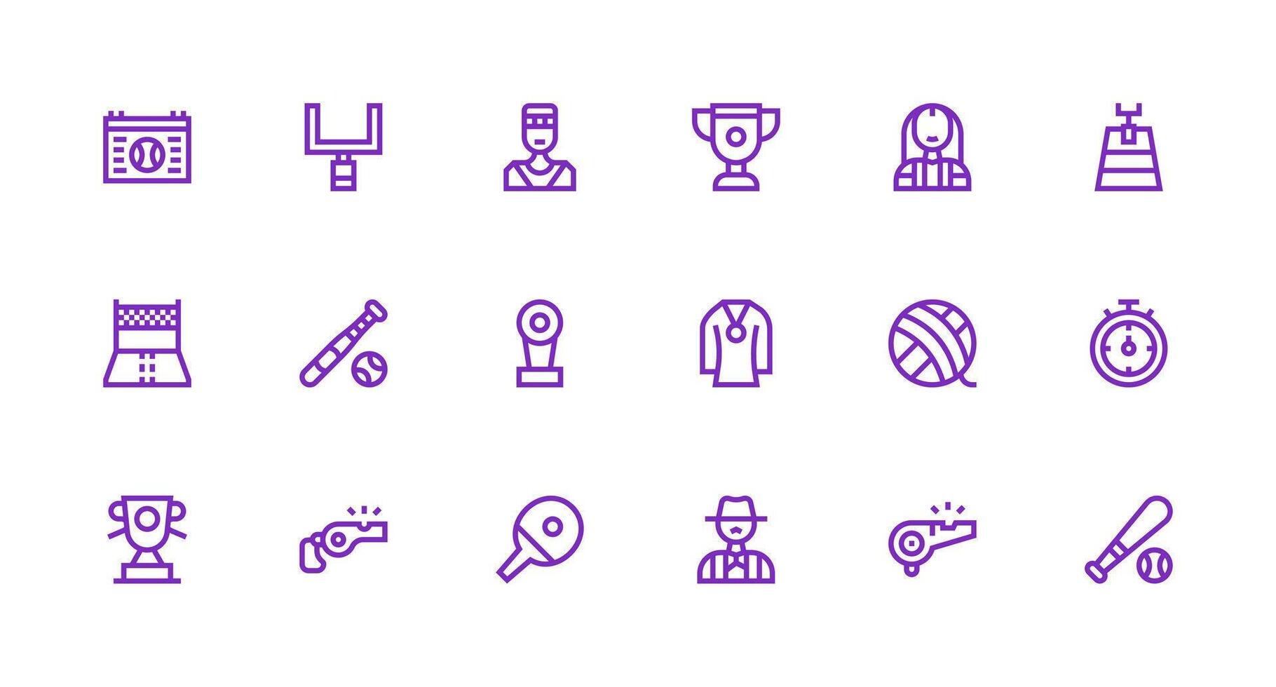 Competition featuring 18 Icons in Strong Stroke Line Design Scalable Icons for All Themes vector