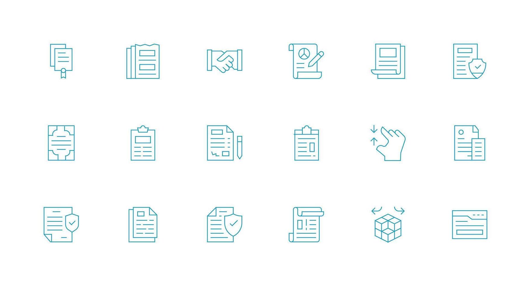 18 Minimal Line Style Icons from Contract Collection Balanced Icon Set for Functional Design vector