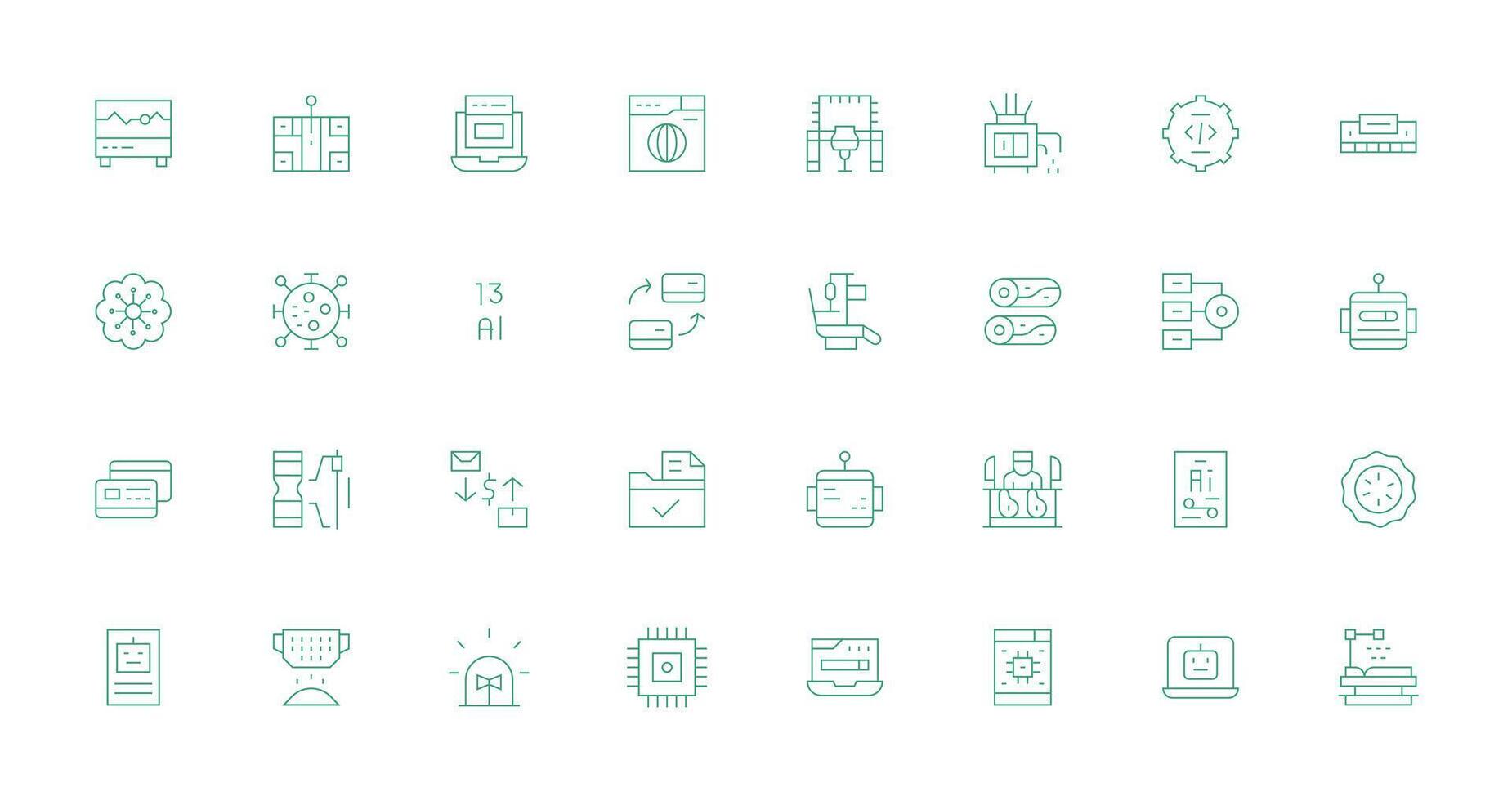 Processing Icon Collection with 32 Thin Line Designs Core Icon Collection for Daily Tasks vector