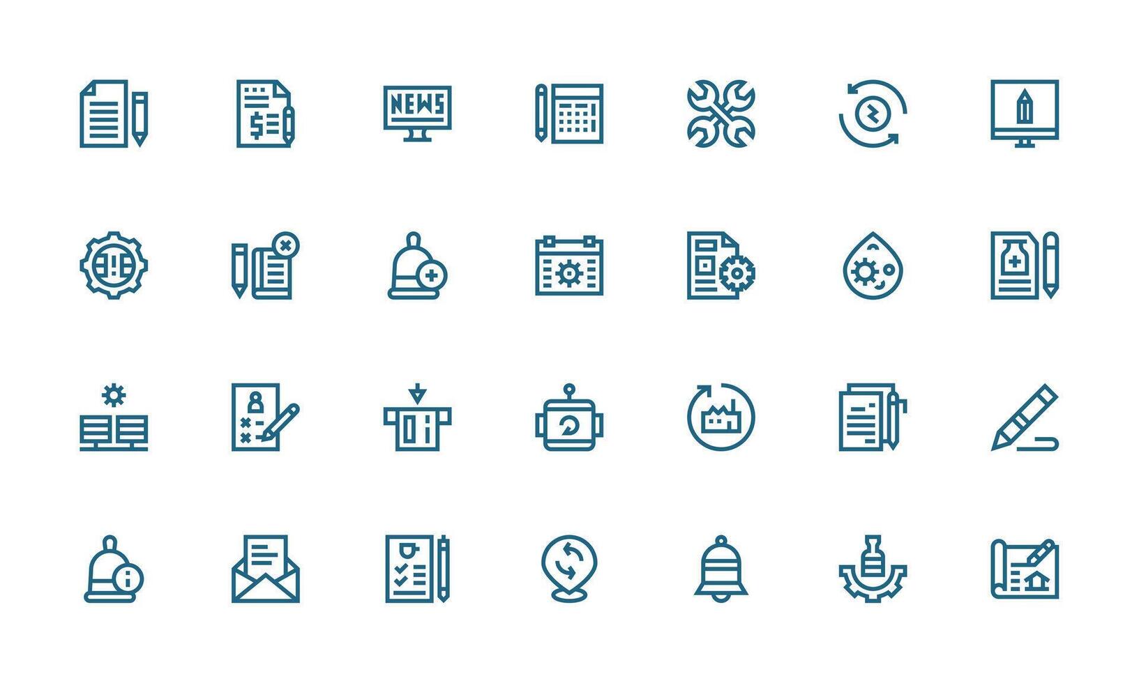 Update Icon Collection with 28 Bold Line Designs Icon Set for Projects vector
