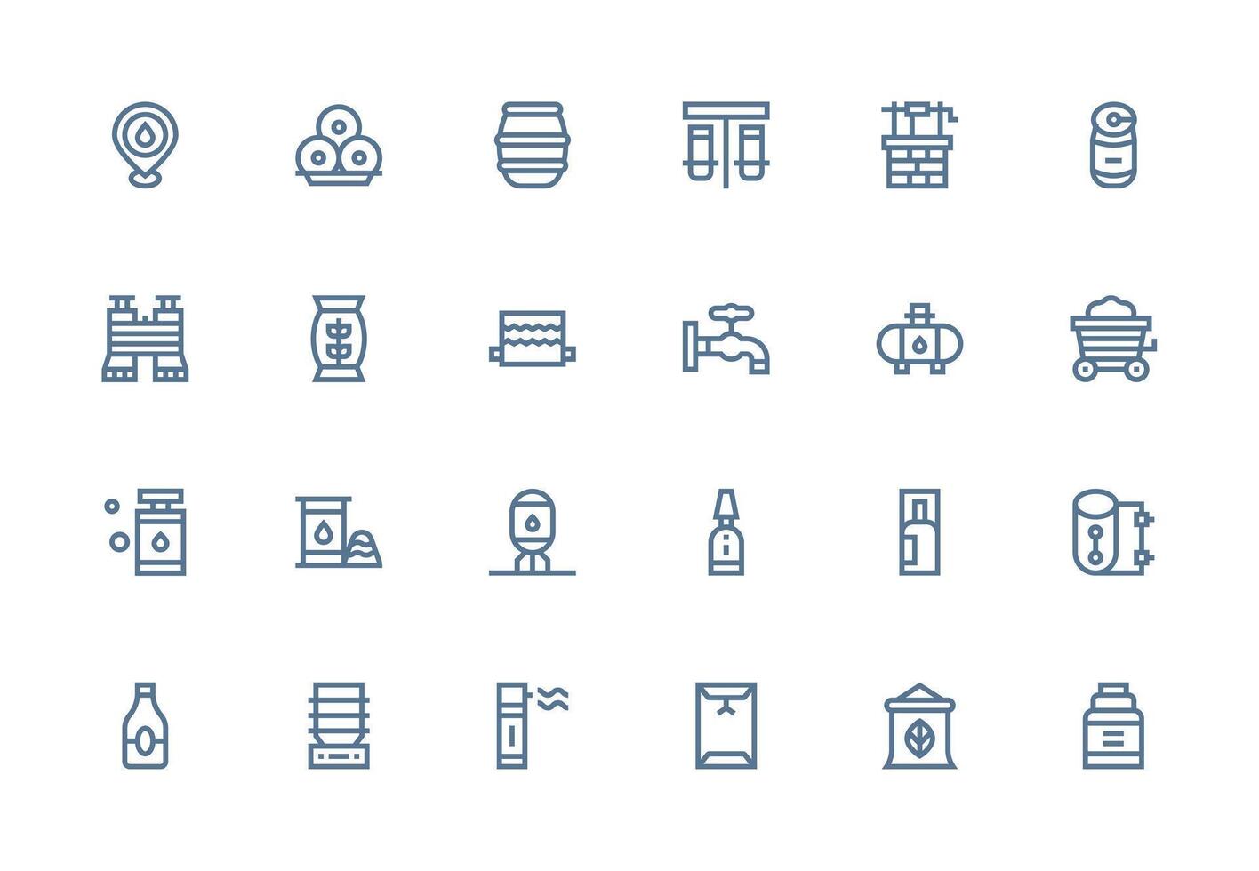 Supply Design Icons featuring 24 in Thick Line Line Style Clean Icon Collection for Web Use vector