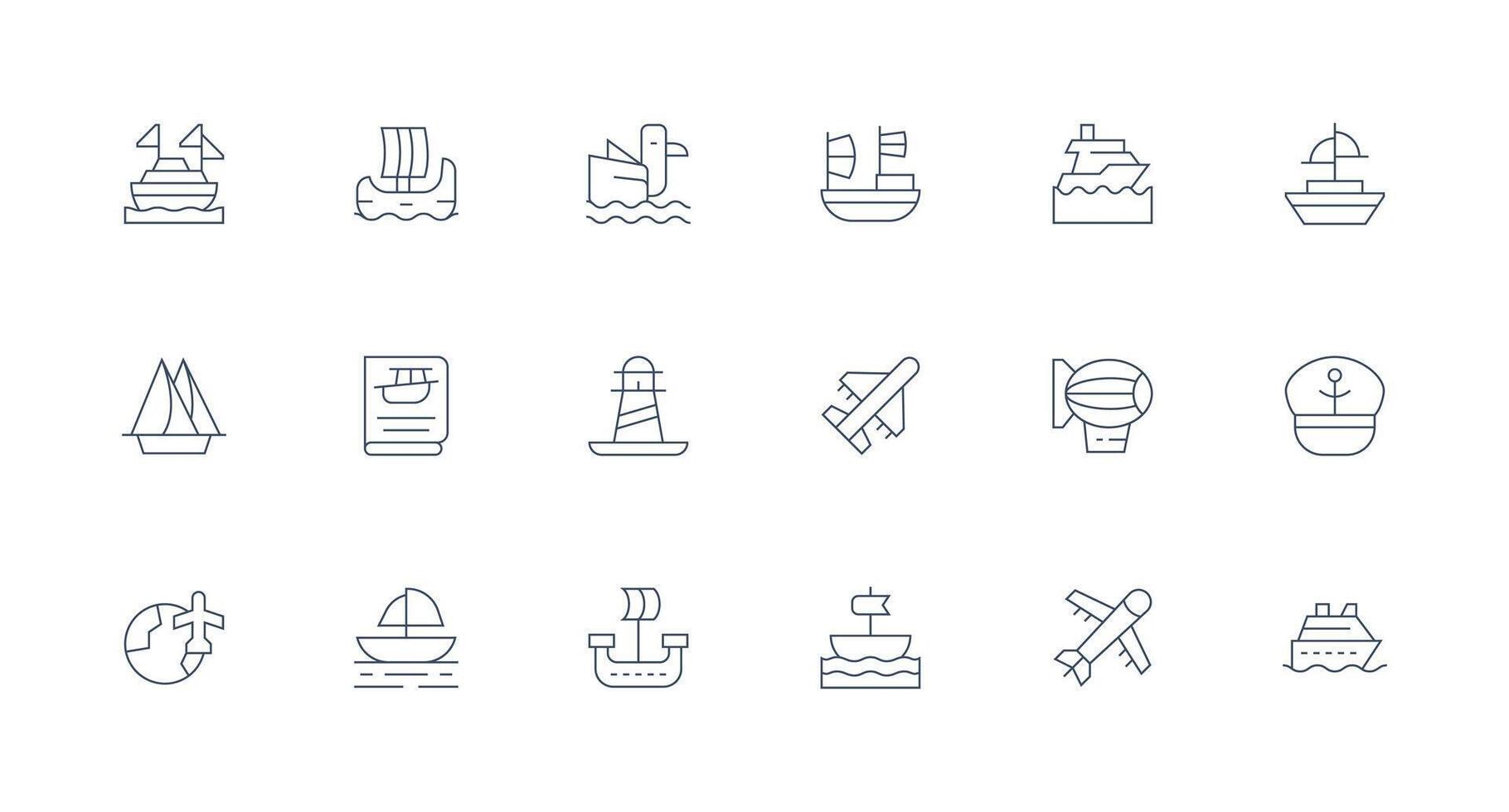 Minimal Line Icons from Voyage Set with 18 Vectors App Icon Pack