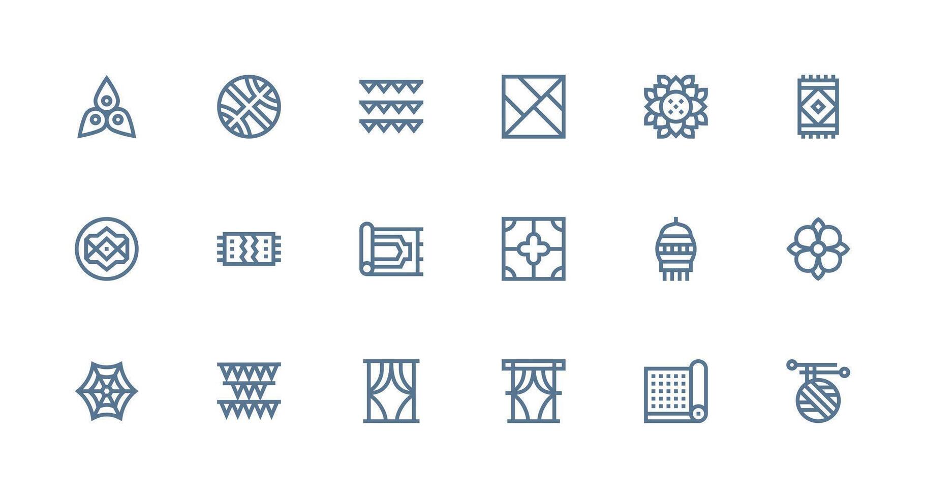 18 Strong Stroke Line Icons for Patterned Graphics Dashboard Icon Series vector