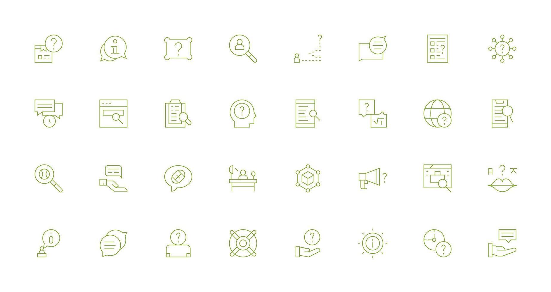 32 Thin Line Icons for Query Graphics Neat Icon Set vector