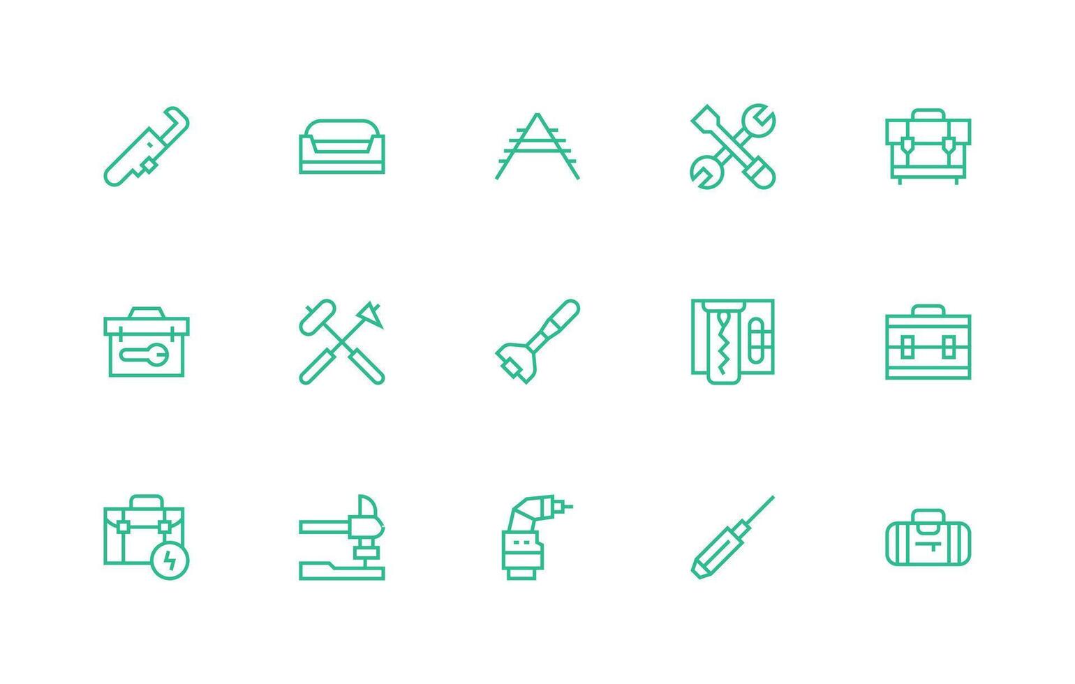 Handyman Visual Pack containing 15 Regular Line Icons Interface Icon Collection vector