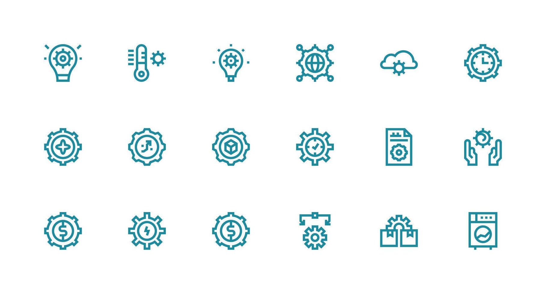 18 Icons for Optimization in Strong Stroke Line Format Sharp Icons for Presentations vector