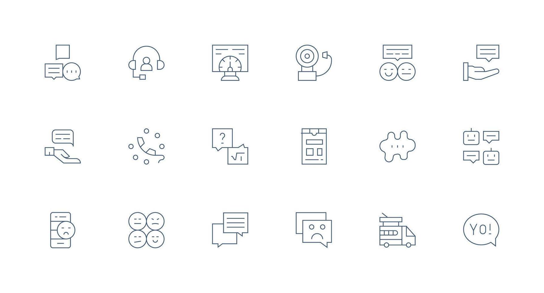 Minimal Line Style Response Icons with 18 Vectors Modern Icon Set