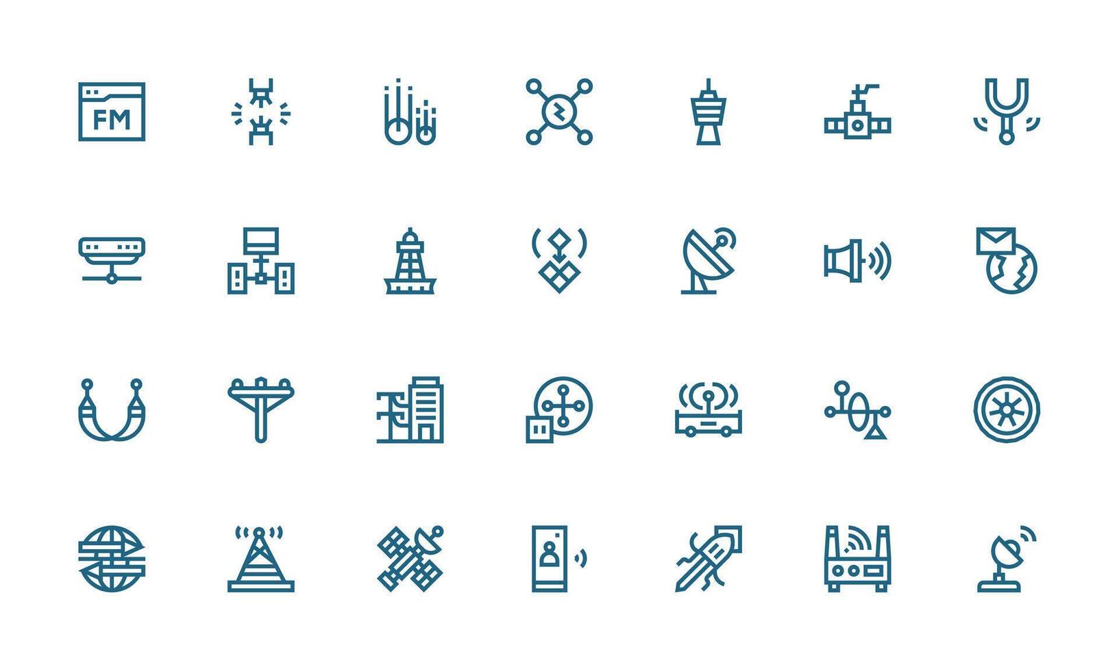 28 Icons for Transmission in Bold Line Format Reliable Icons for All Interfaces vector