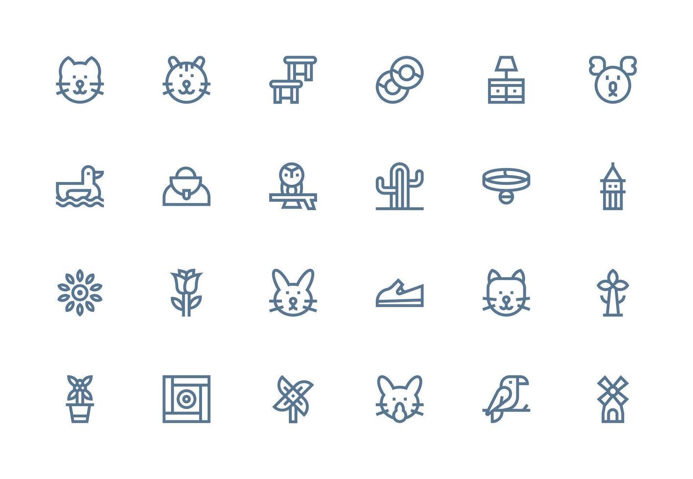 Thick Line Line Style Simple Design Icons with 24 Vectors Core Icon Collection for Daily Tasks
