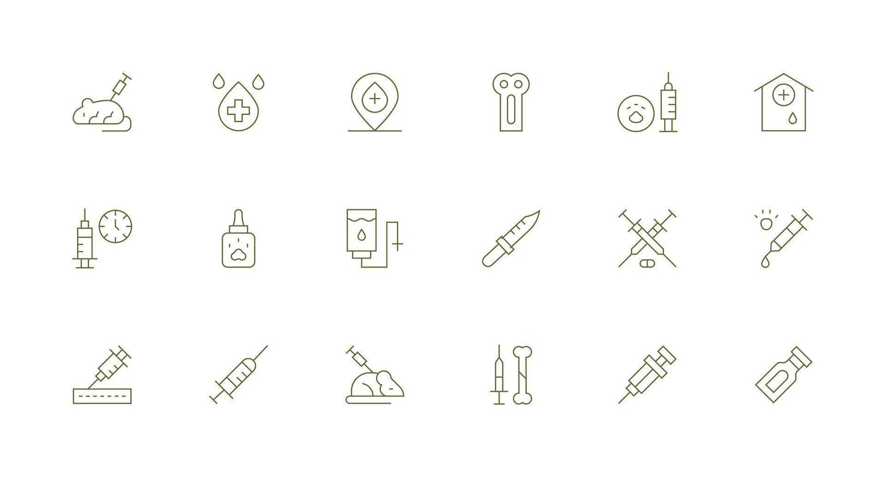 Injection Visual Pack containing 18 Minimal Line Icons Digital Product Icons for Fast Delivery vector