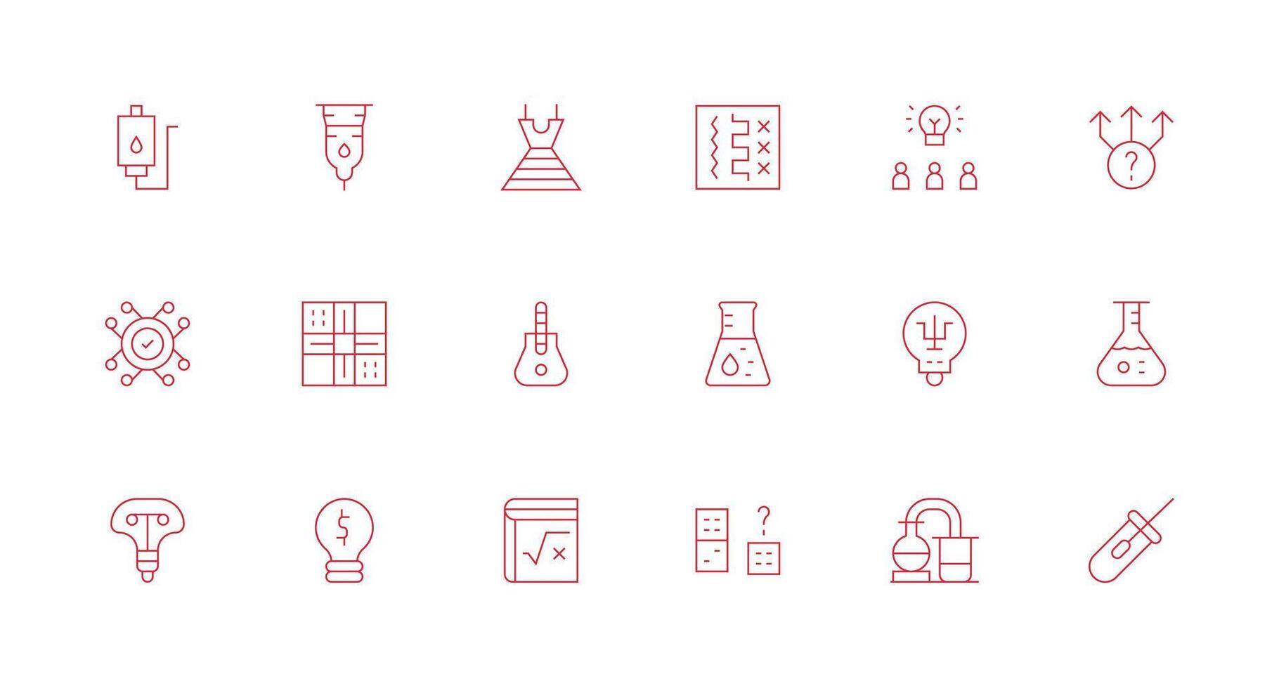 Solution Icon Collection with 18 Minimal Line Designs Complete Icon Bundle for Web Design vector