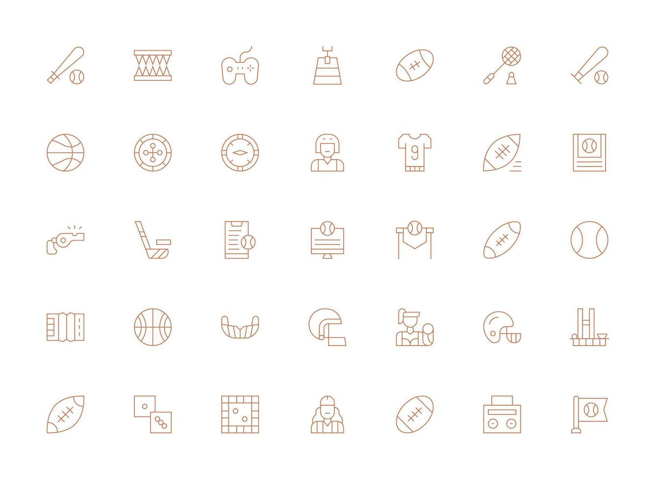 35 Light Line Designs for Player Icons Clean Icon Collection for Web Use vector