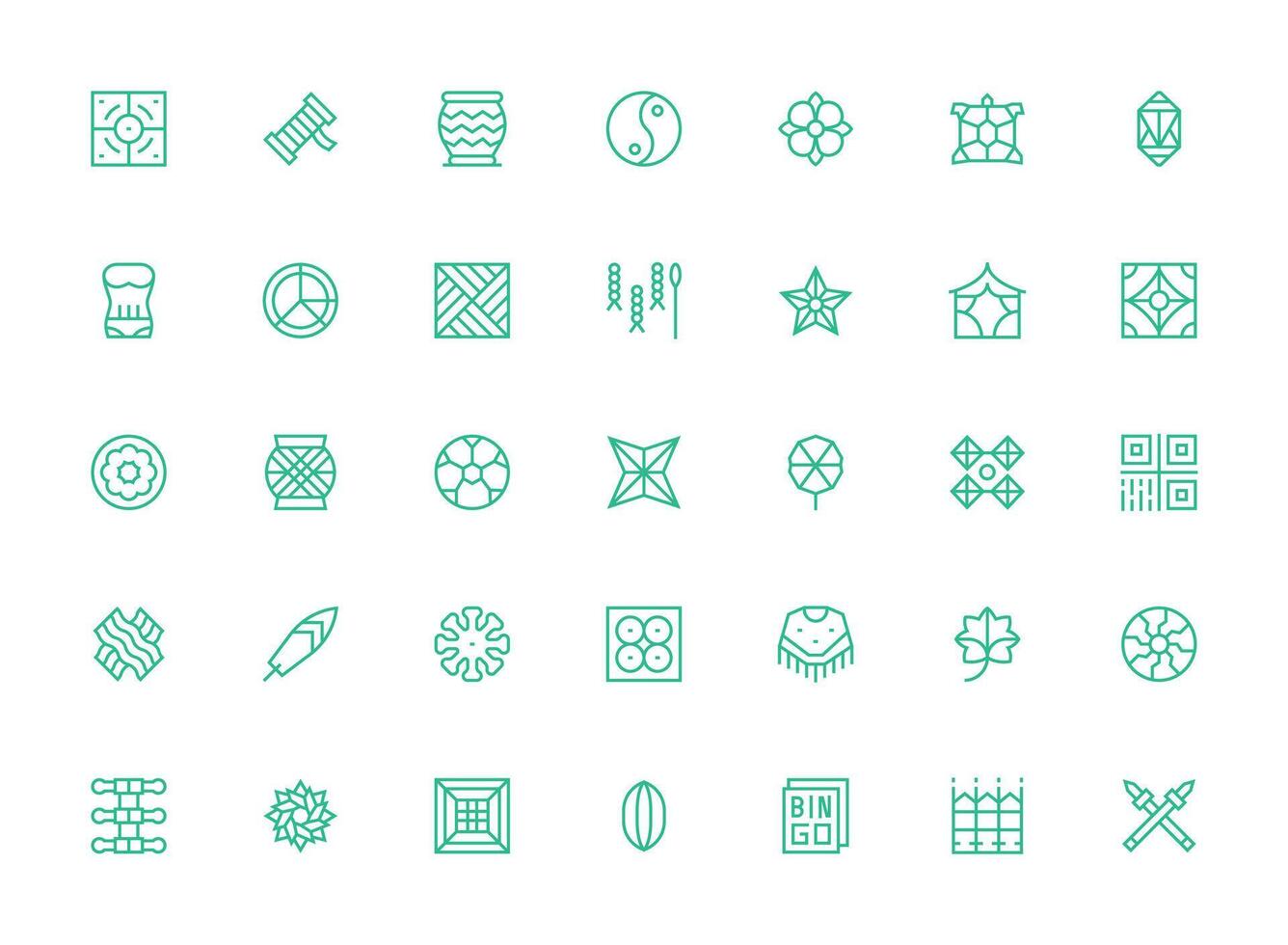 Regular Clean Line Icons from Pattern Set with 35 Vectors Icon Pack for UI