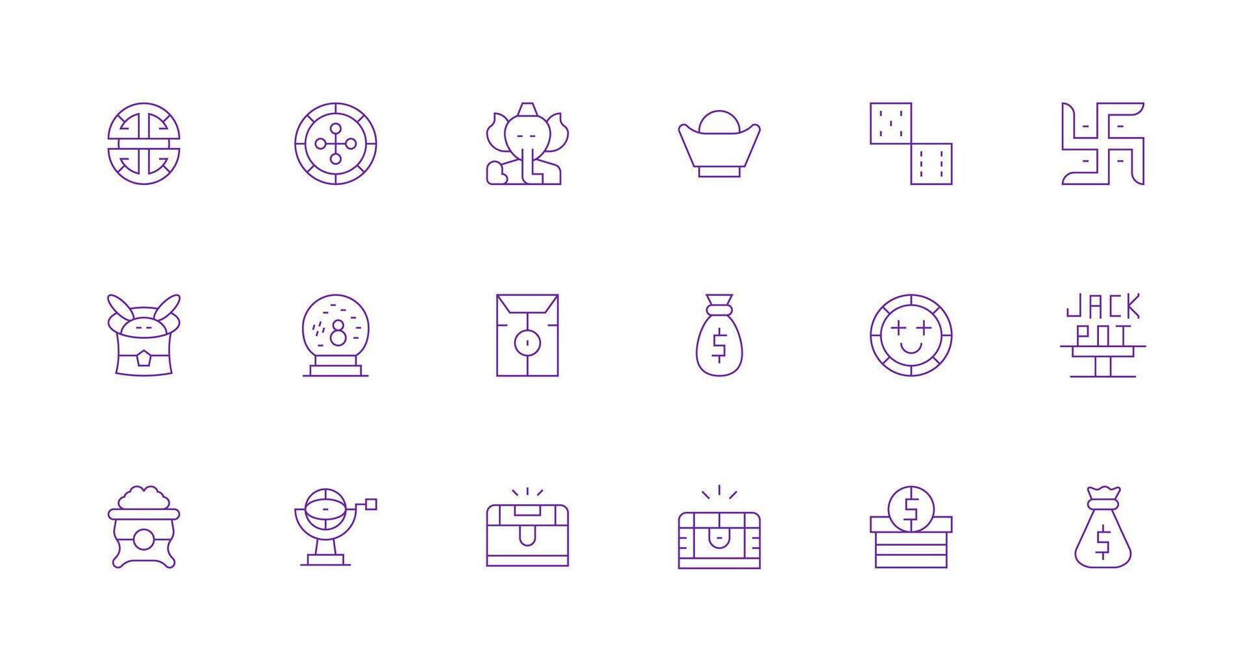Fortune featuring 18 Icons in Minimal Line Design Versatile Icon Collection for Designers vector