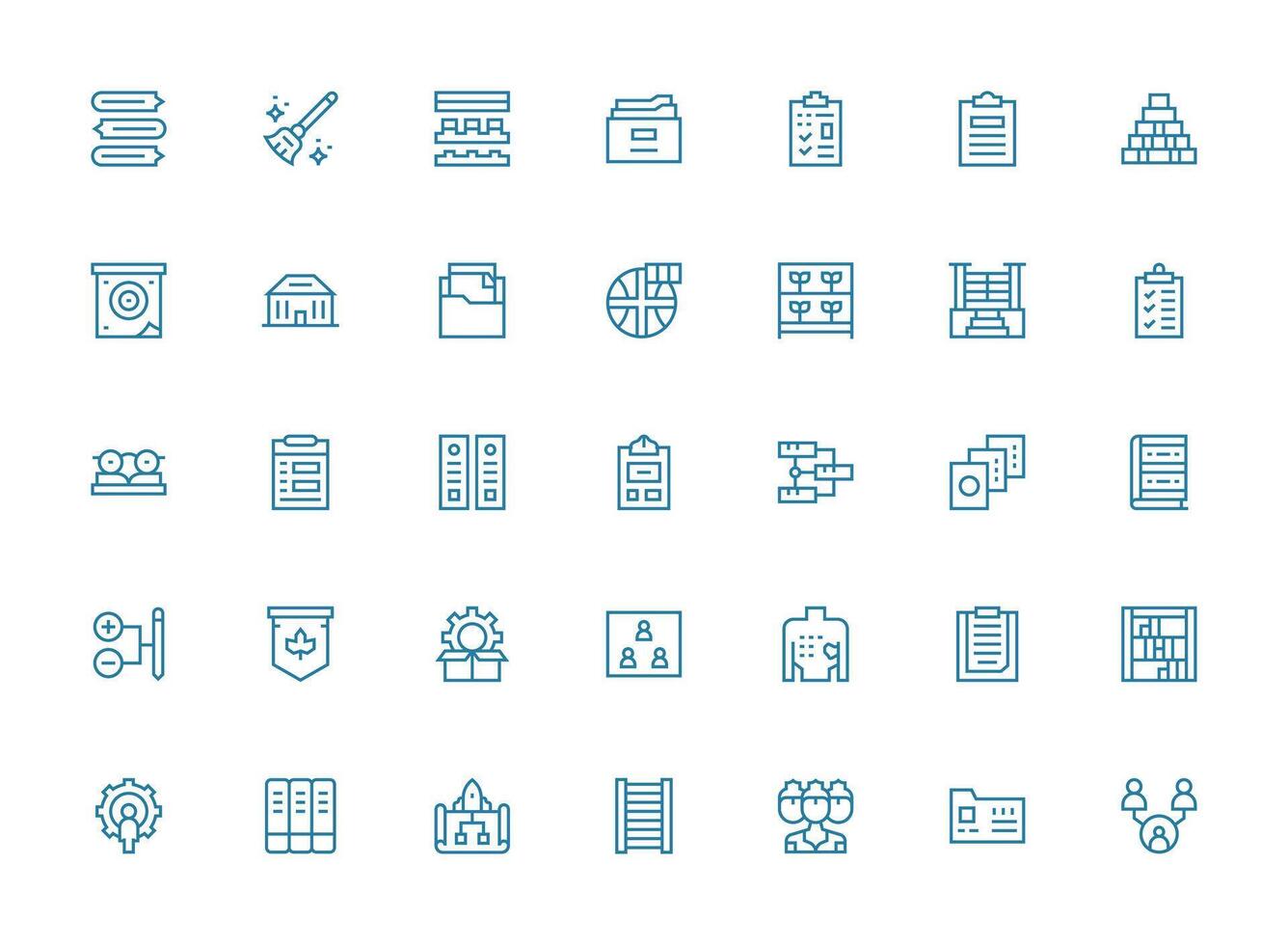 Regular Clean Line Icons from Organization Set with 35 Vectors Quick Access Icons for UI Development