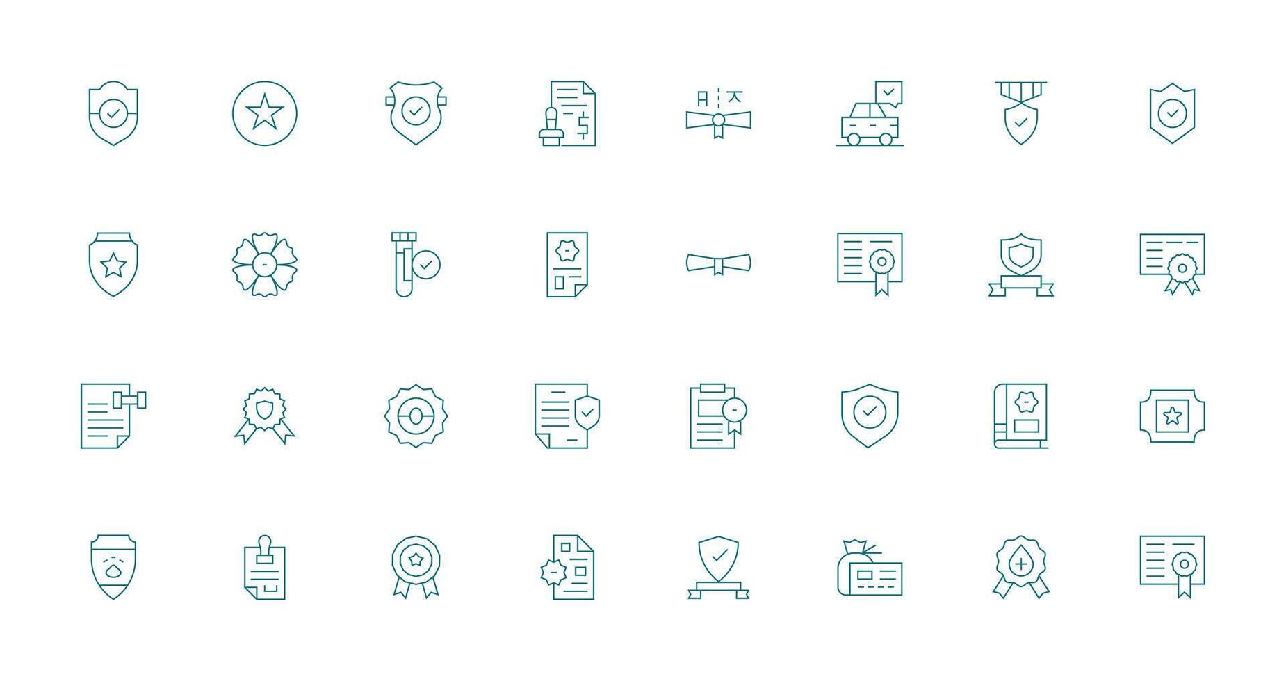 Certified Set with 32 Thin Line Icons Interface Icon Collection for Daily Projects vector