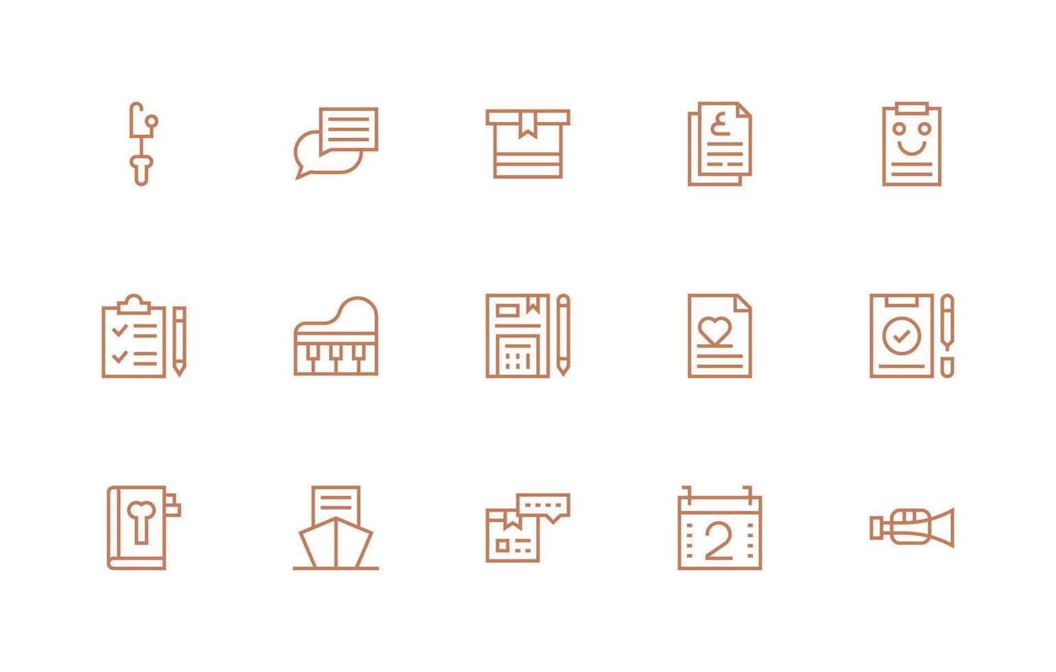 15 Icons for Note in Regular Line Format Multi-Purpose Icon Pack for Templates vector
