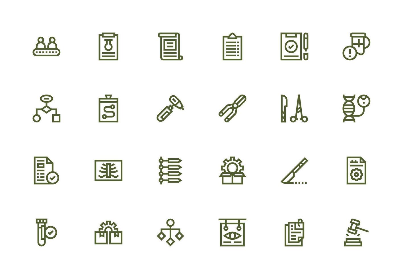 Procedure Set with 24 Thick Line Line Icons Quick Access Icons for UI Development vector