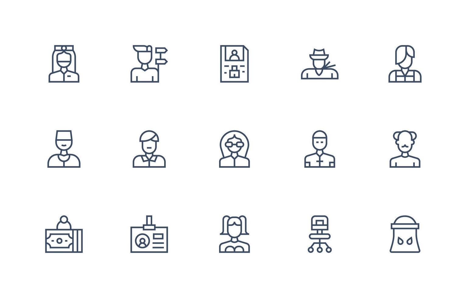 15 Regular Line Style Icons from Employee Collection Fully Editable Icon Set for Web vector