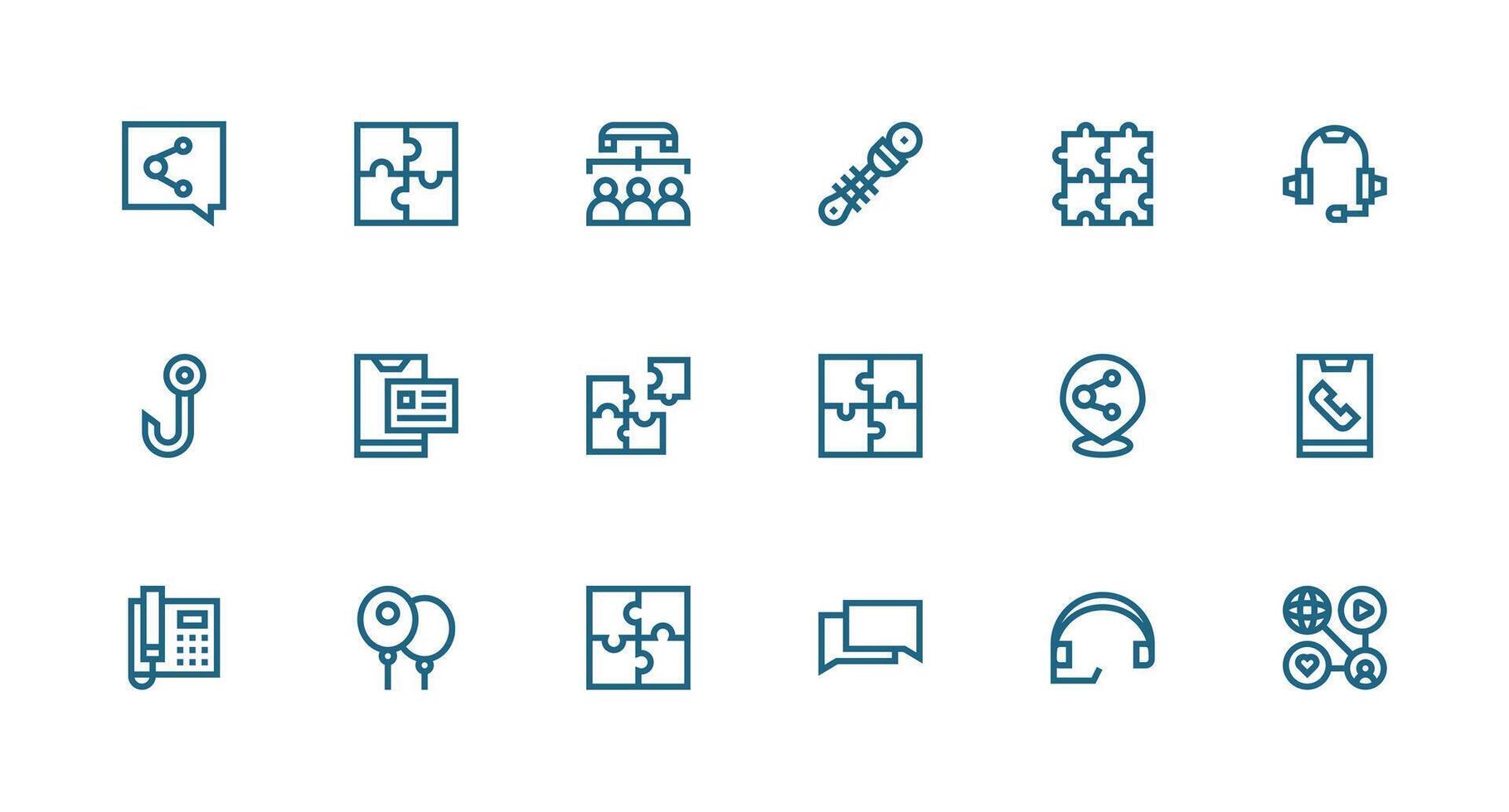 18 Strong Stroke Line Icons for Connect Graphics Creative Icon Set vector
