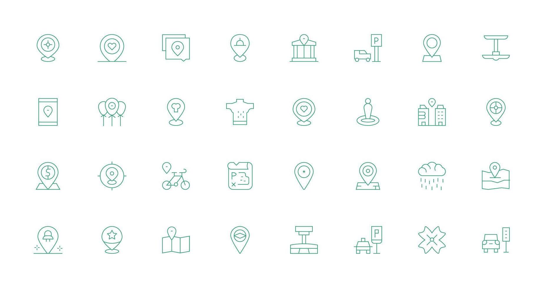 Spot Icon Collection with 32 Thin Line Designs Quick Access Icons for UI Development vector