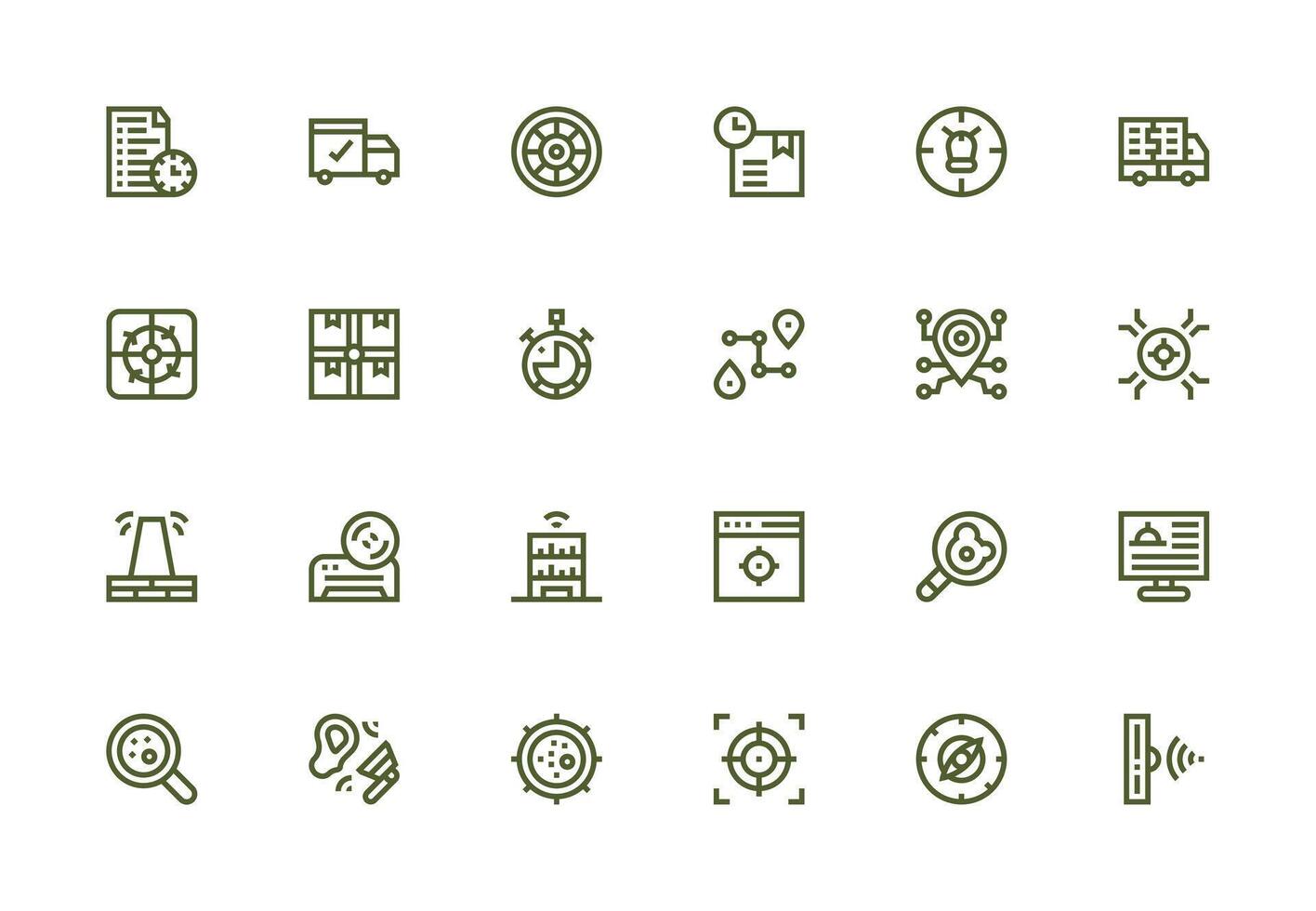 Tracking featuring 24 Icons in Thick Line Line Design Multi-Style Icon Collection vector