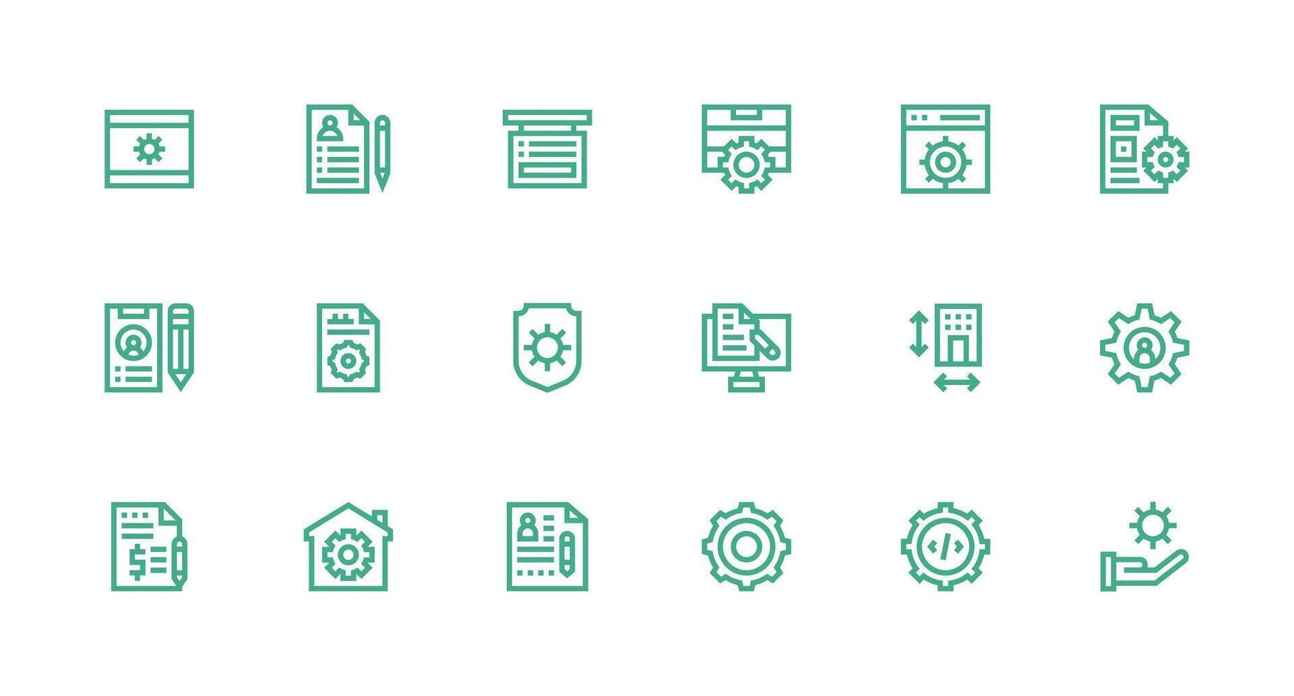 Modify Design Icons featuring 18 in Strong Stroke Line Style Essential Icon Set for Teams vector
