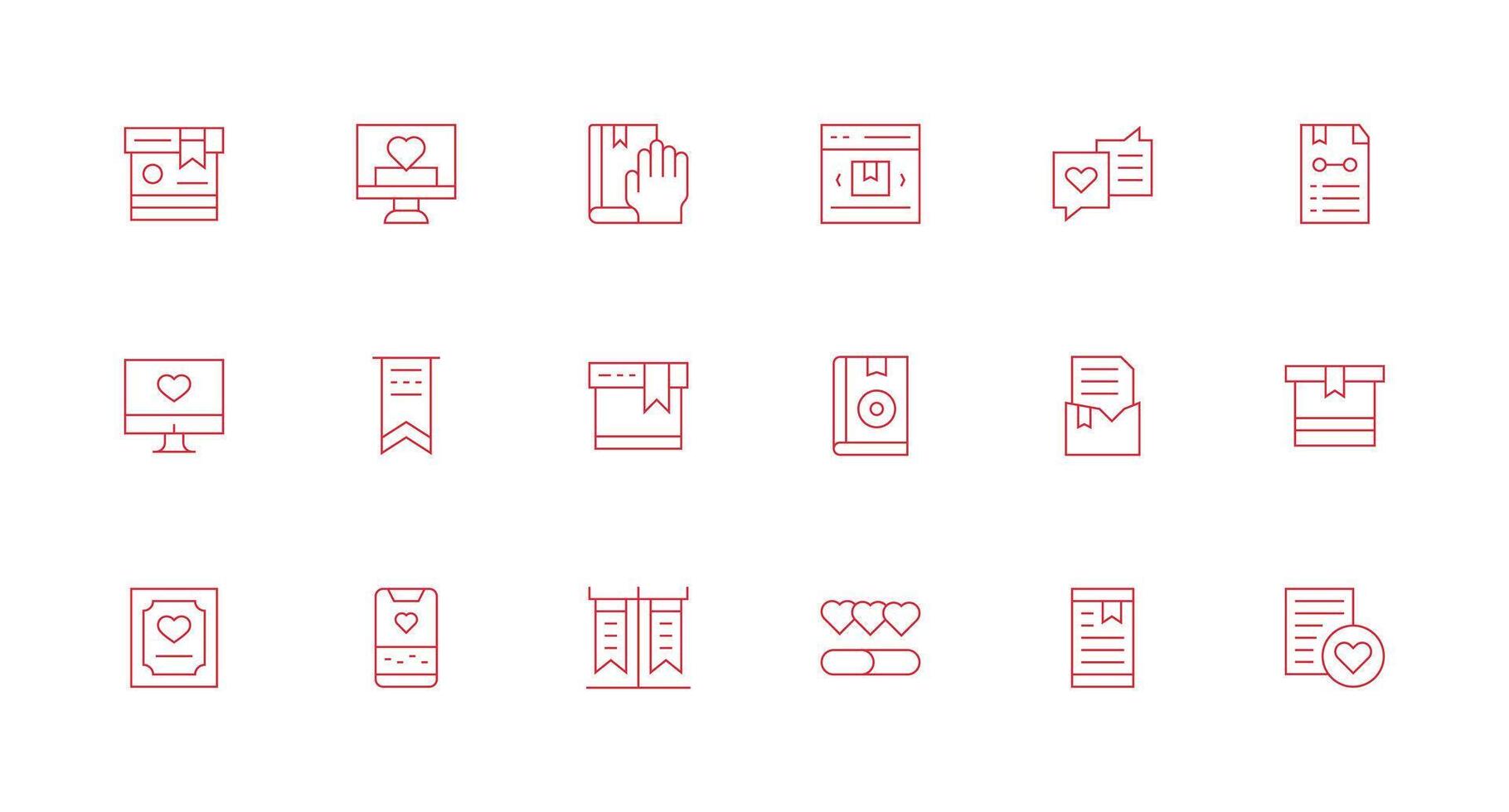 18 Minimal Line Icons for Bookmark Graphics Reliable Icons for All Interfaces vector