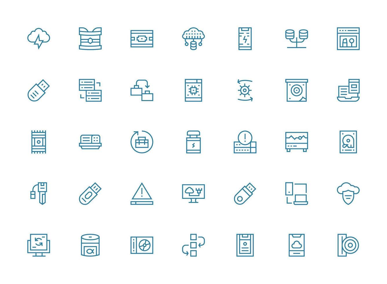 Backup Icon Collection with 35 Regular Clean Line Designs Interface Icons for Daily Use vector