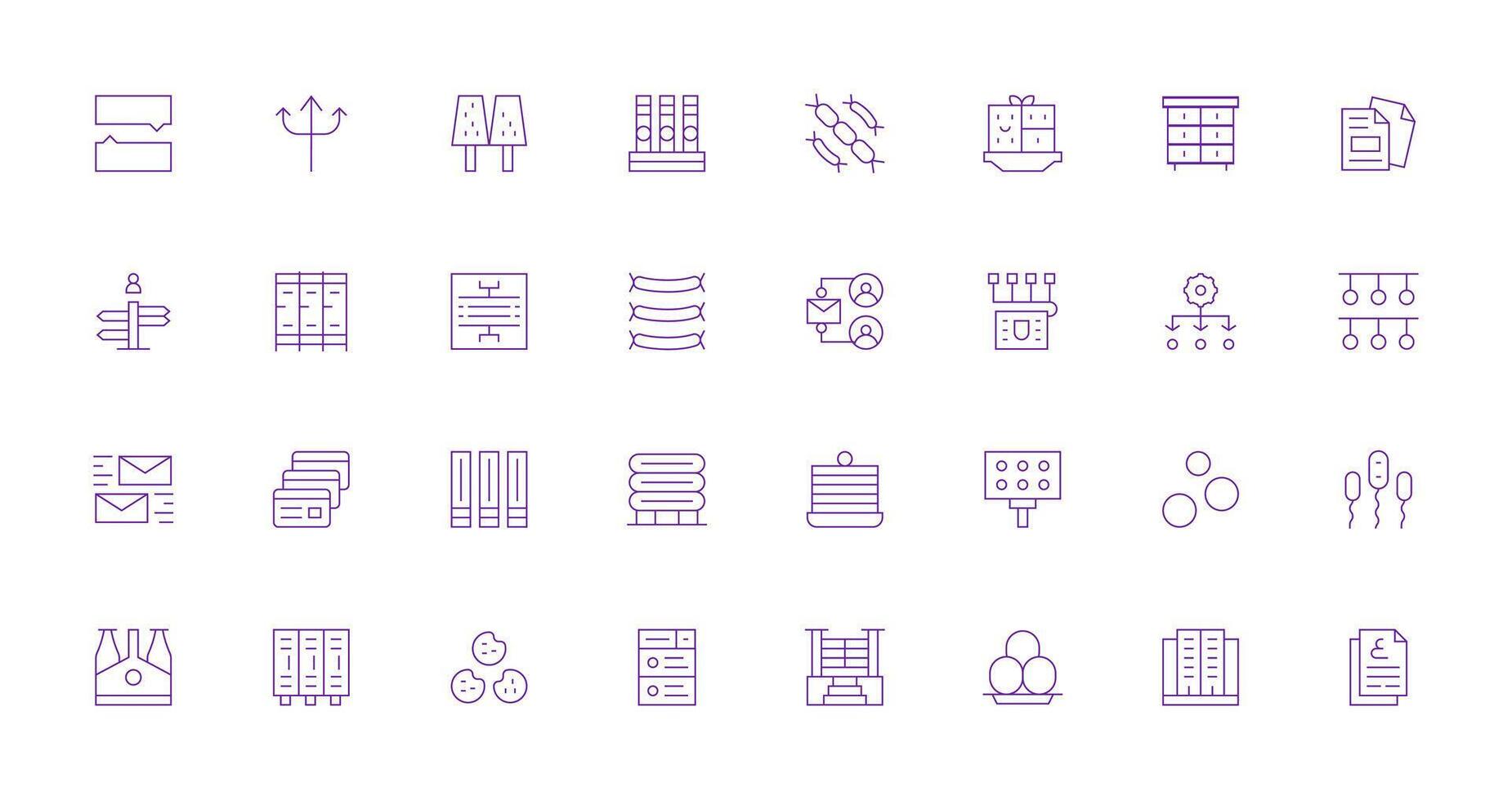 Multiple featuring 32 Icons in Thin Line Design Digital Product Icons for Fast Delivery vector