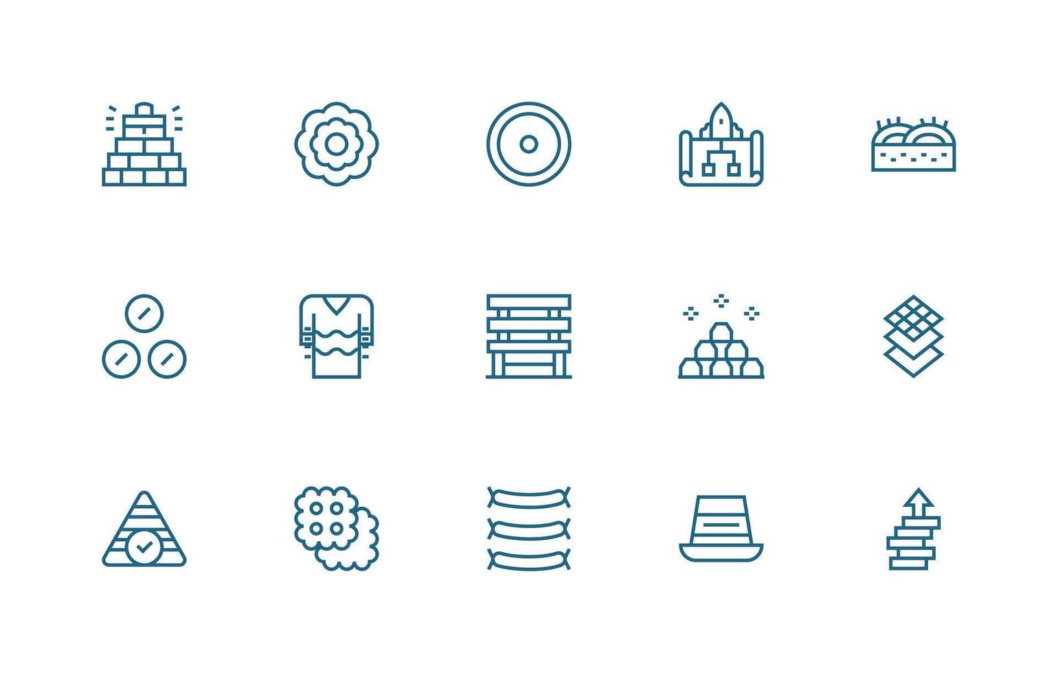 Layers Design Icons featuring 15 in Regular Line Style Glyph Icon Series vector