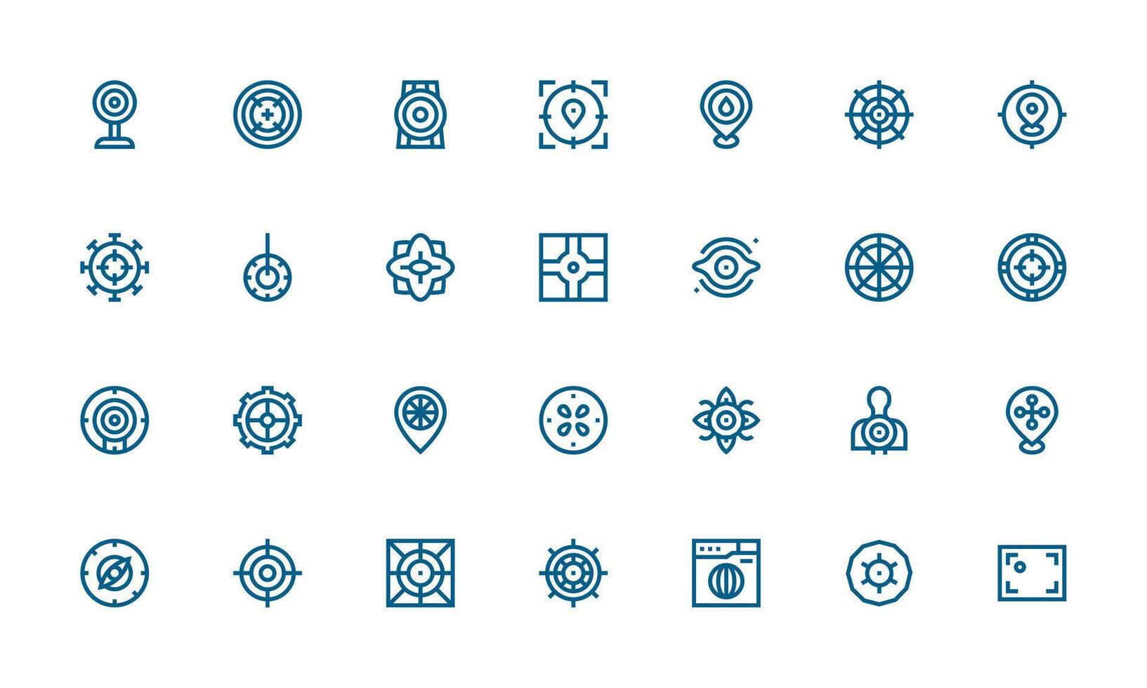 Center featuring 28 Icons in Bold Line Design Interface Icon Collection for Daily Projects vector