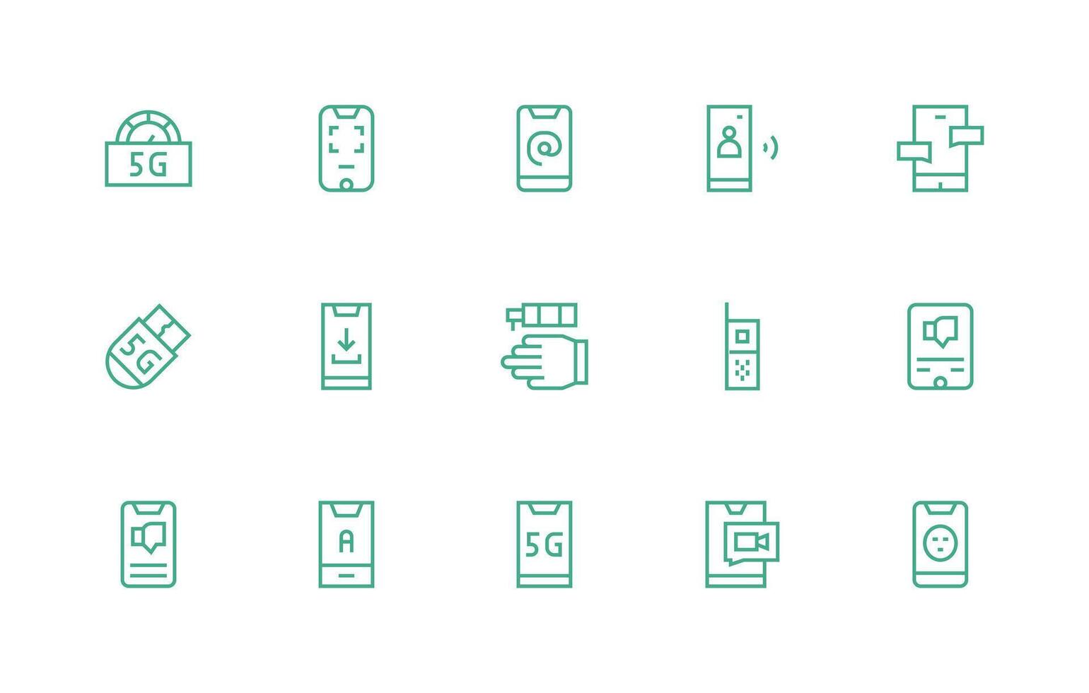 15 Regular Line Style Icons from Smartphone Collection Versatile Icon Collection for Designers vector