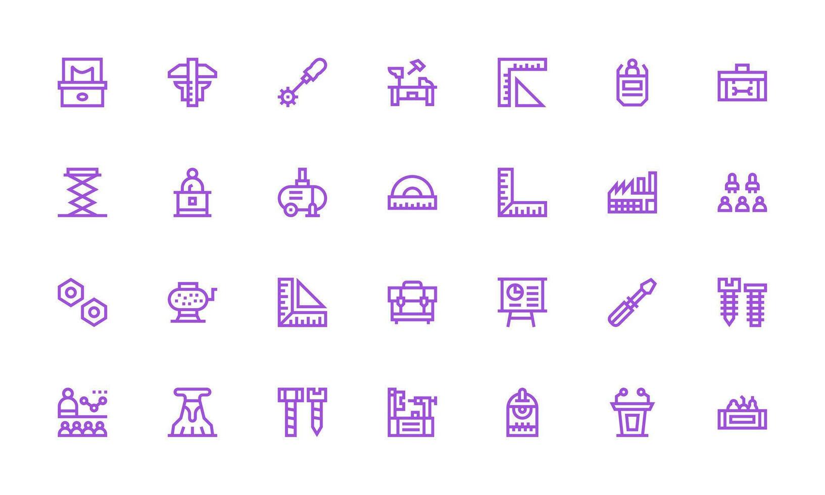Bold Line Style Workshop Icons with 28 Vectors Complete Icon Bundle for Web Design