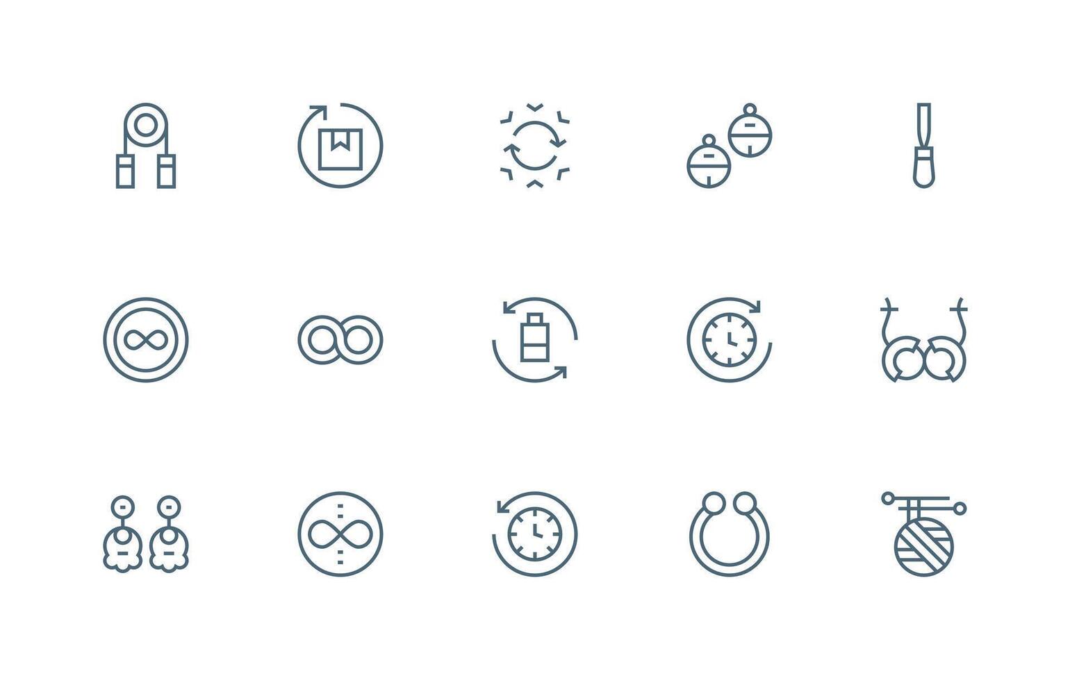 15 Regular Line Style Icons from Loop Collection Creative Icon Set vector