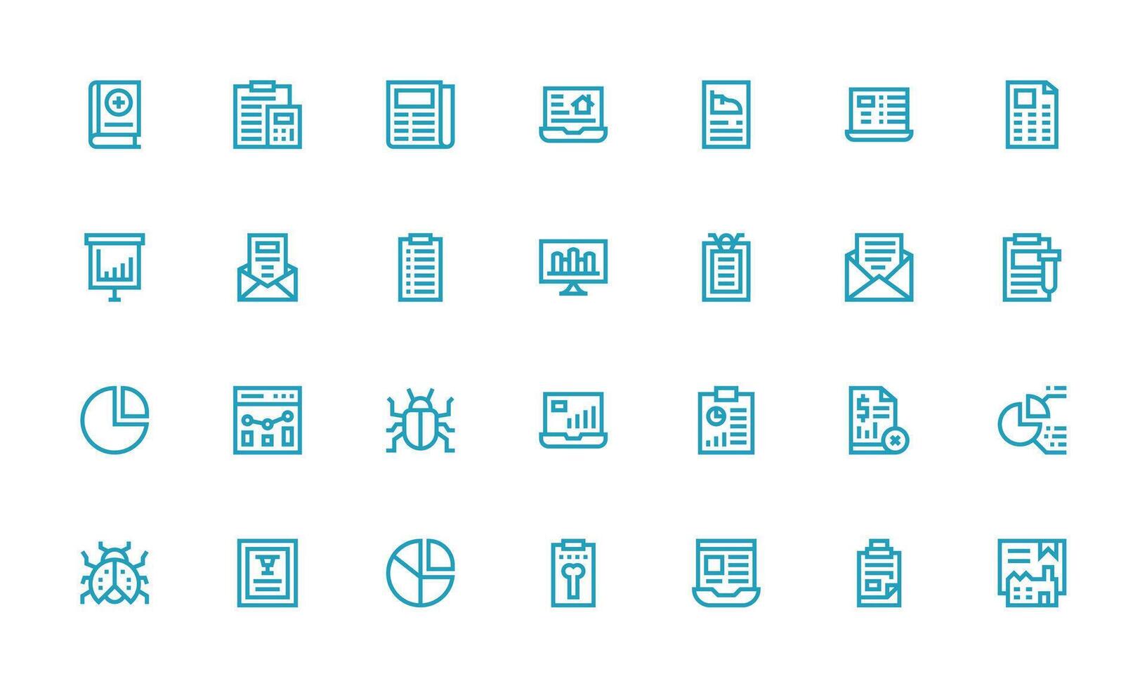 28 Bold Line Style Icons from Report Collection Detailed Icon Collection for Design Systems vector