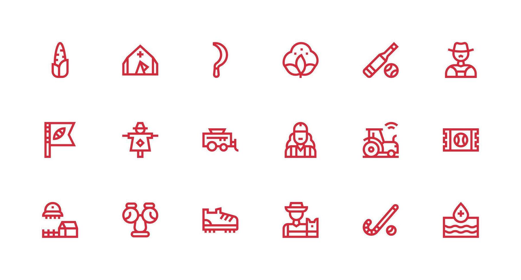 Strong Stroke Line Icons from Field Set with 18 Vectors Interface Icons for Daily Use