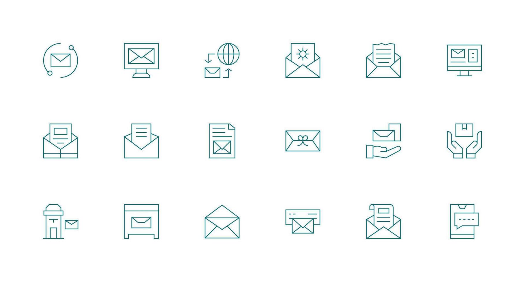 Mail featuring 18 Icons in Minimal Line Design Simple Icons for Interface and Wireframes vector