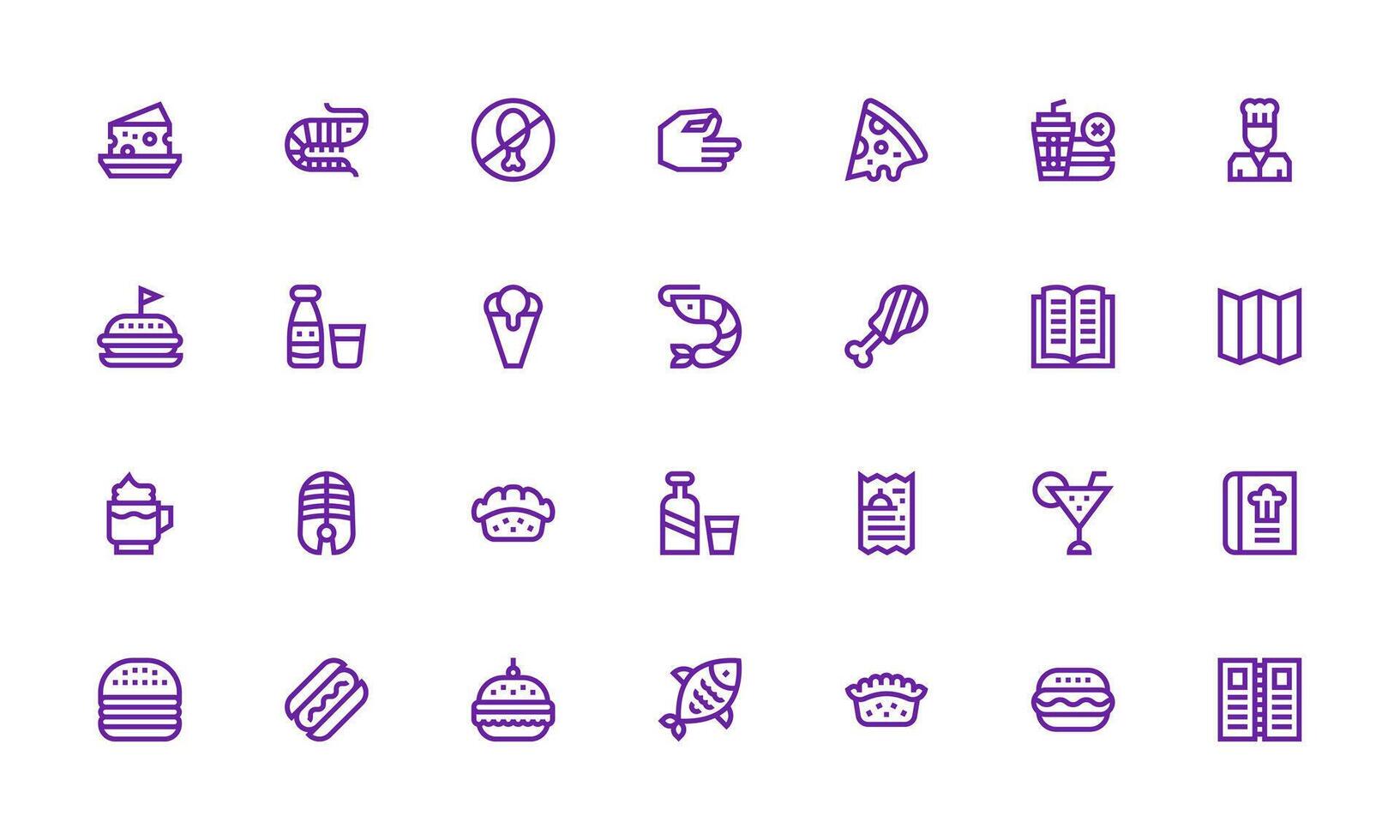 28 menú íconos en negrita línea estético completamente editable icono conjunto para web vector