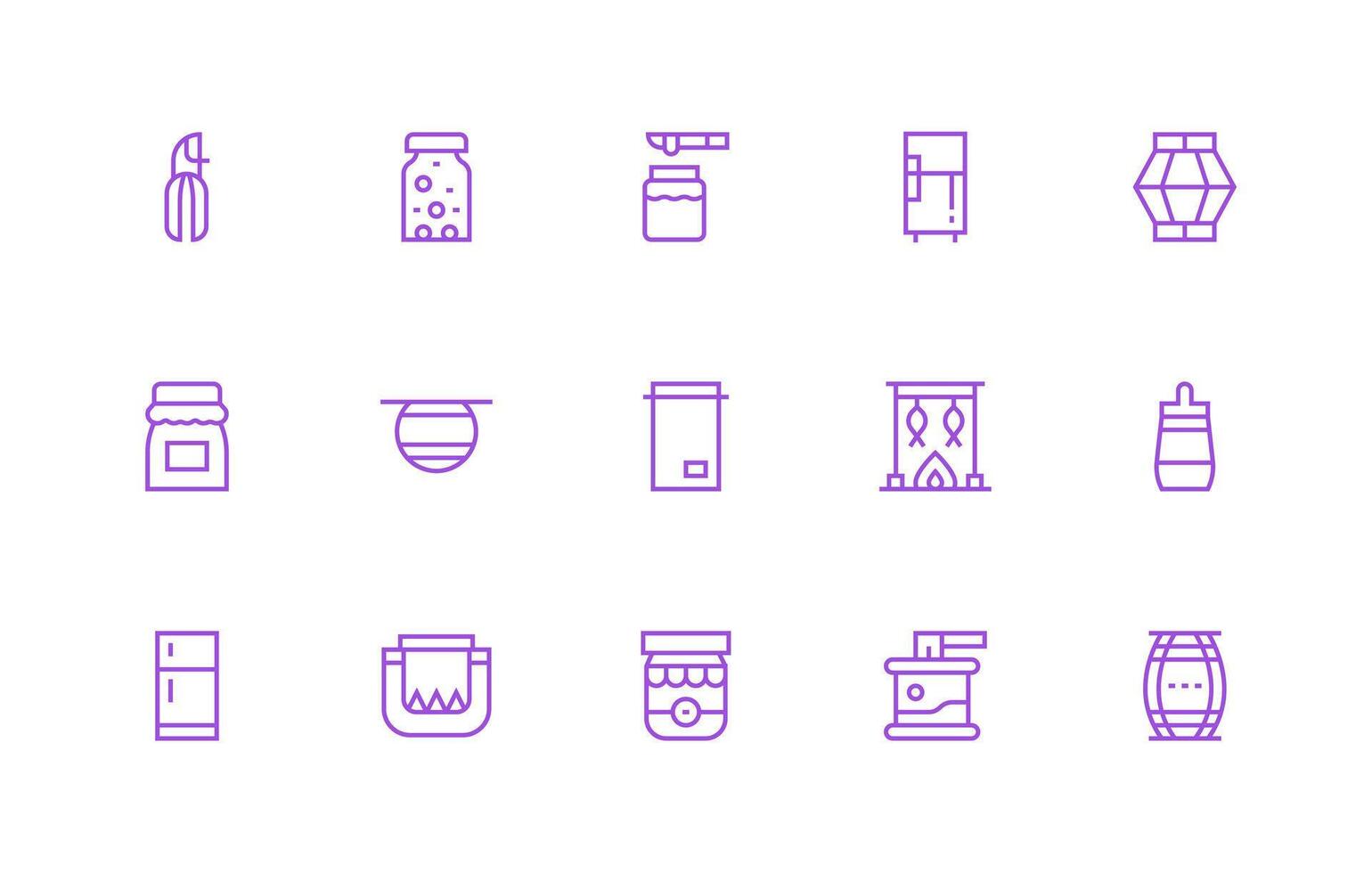 Preserve Icon Set with 15 Regular Line Graphics Creative Icon Set vector