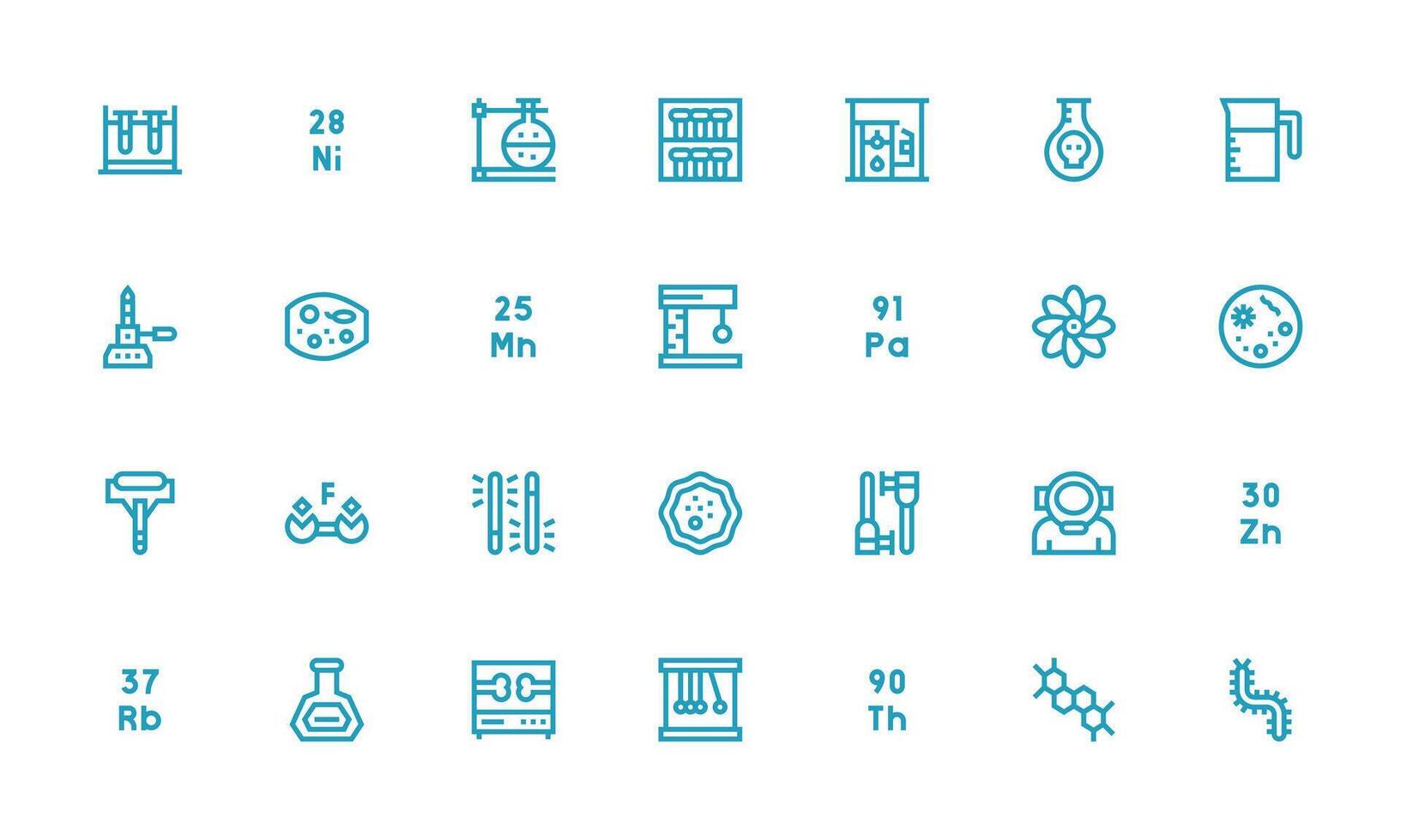 28 Bold Line Style Icons from Science Collection Icon Pack for Various Themes vector