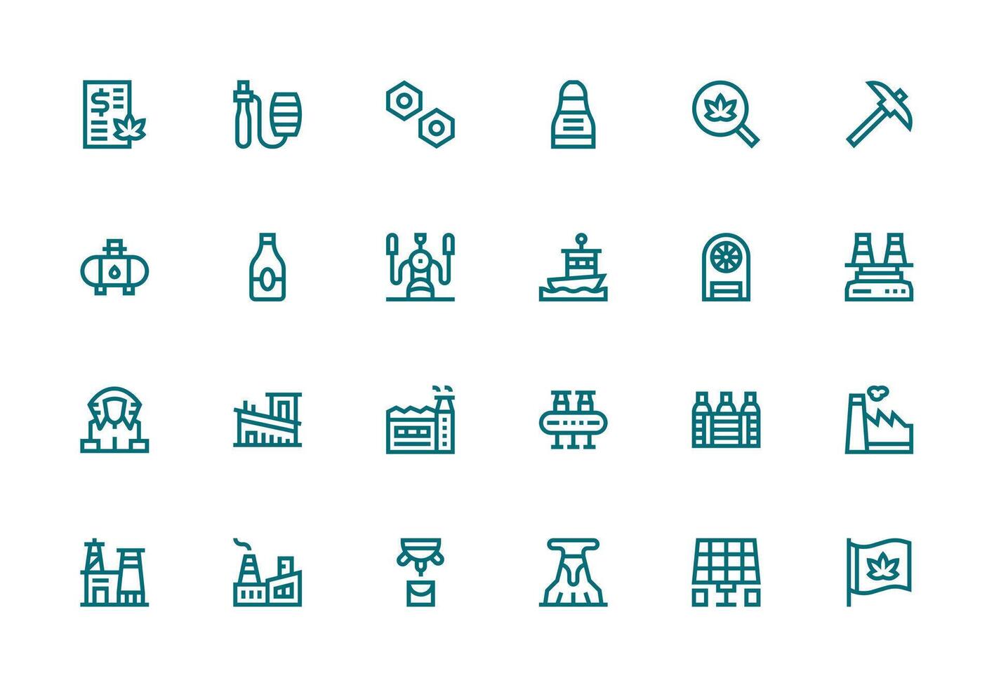 Industry Set with 24 Thick Line Line Icons Balanced Icon Set for Functional Design vector