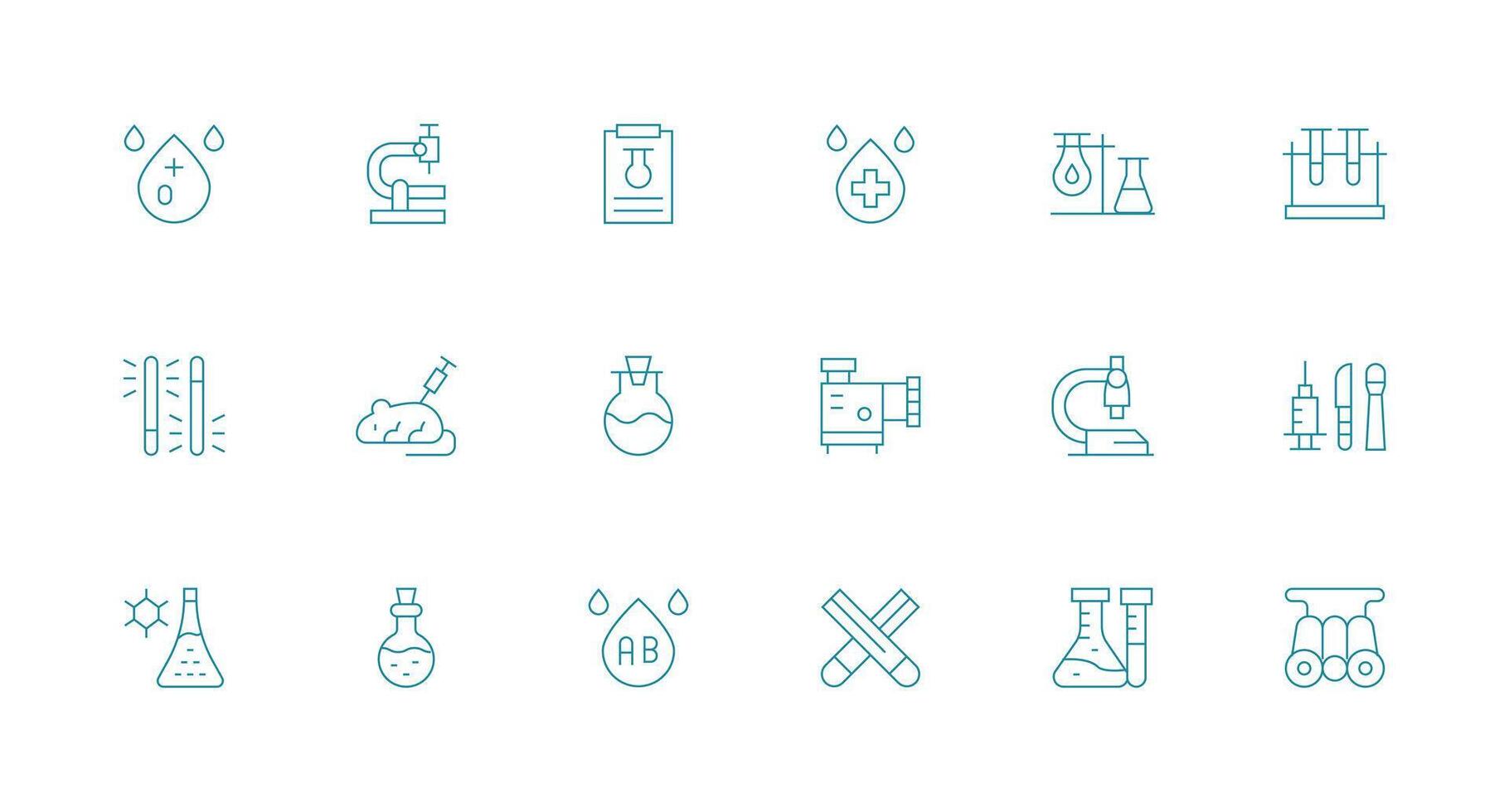 18 Minimal Line Vectors for Lab Theme UI Icon Set