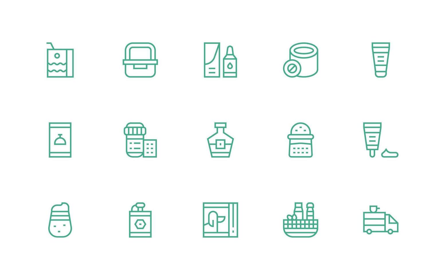 embalaje diseño íconos presentando 15 en regular línea estilo aplicación icono paquete vector