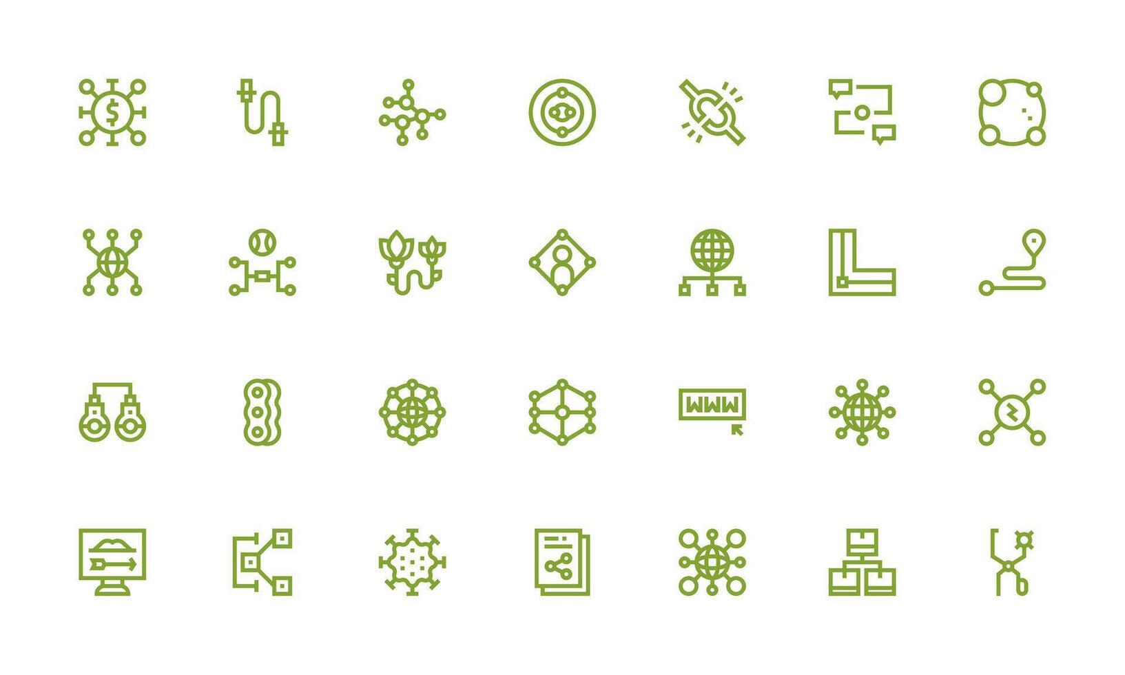 28 Icons for Link in Bold Line Format Web and App Icon Pack Collection vector