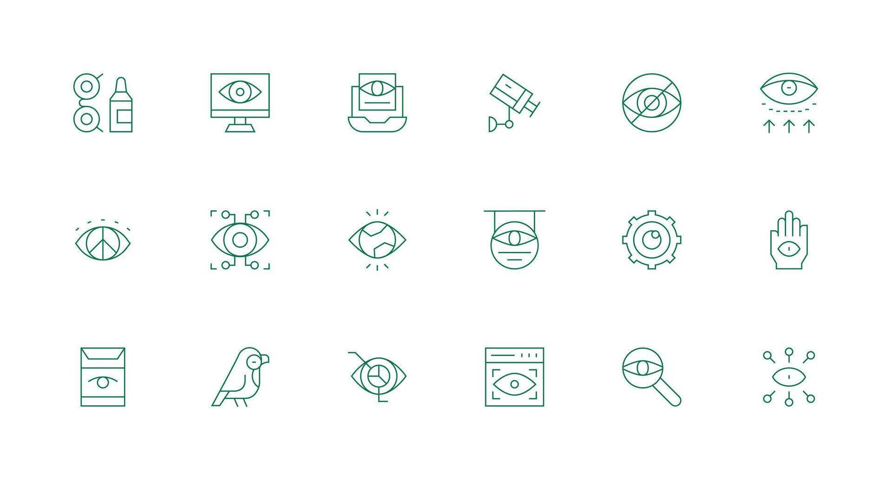 Minimal Line Icons from Eye Set with 18 Vectors Interface Icon Collection